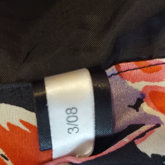 Express Design Studio Silk Floral A-Line Midi Skirt Sz 4 Black Red Purple Green - Picture 14 of 16